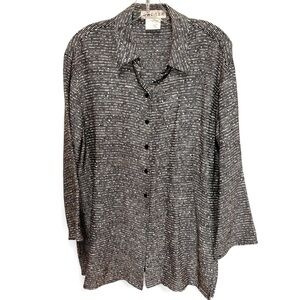 Vtg Jaeger shirt/jacket button down with vented sides and square hem size 8